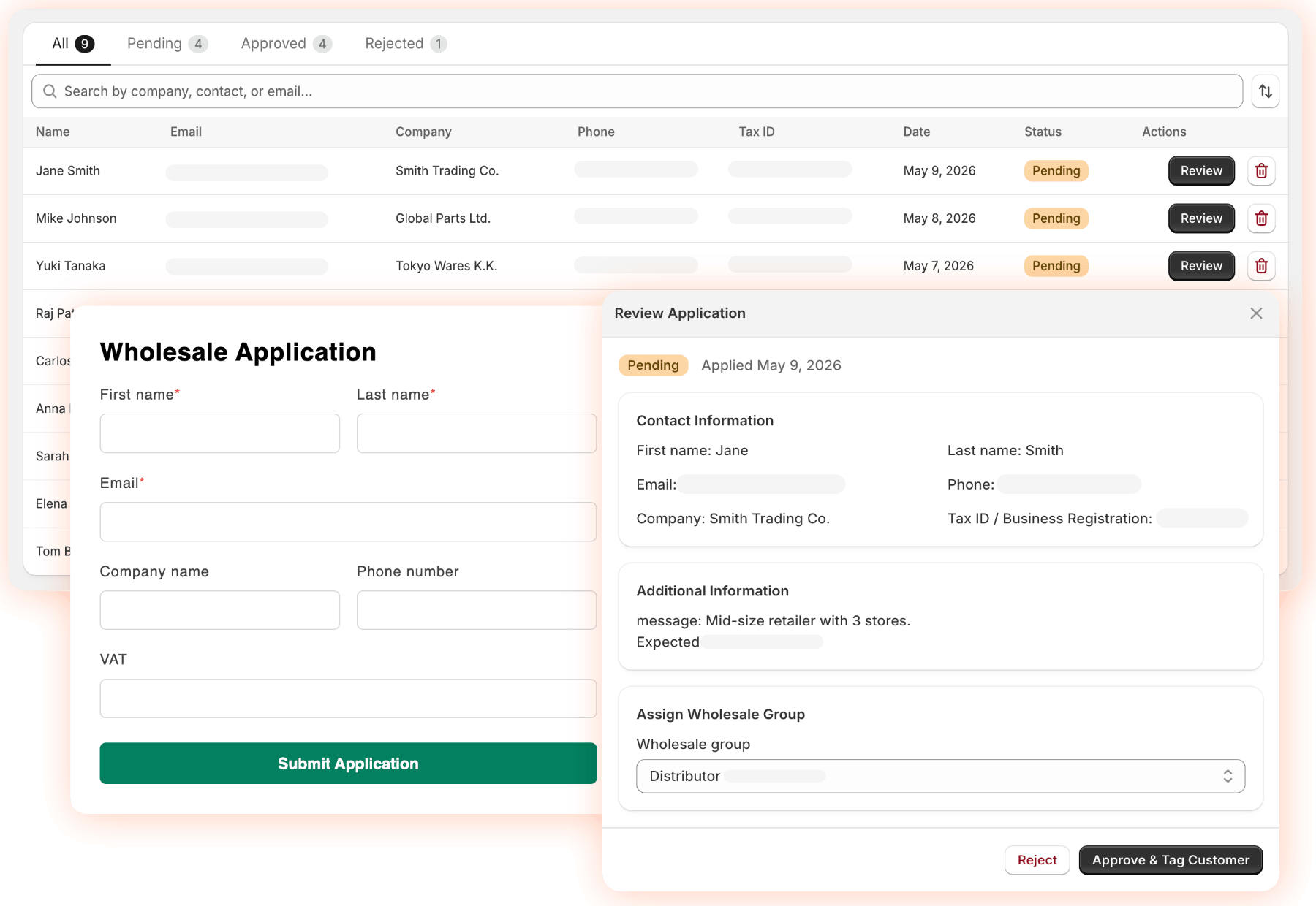 B2B buyer approval workflow inside the Shopify admin